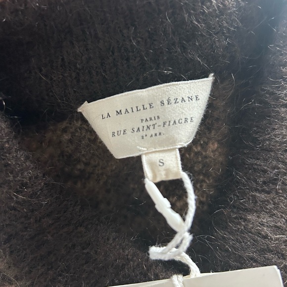 Sezane leopard print wool bomber style cardigan - Picture 4 of 5